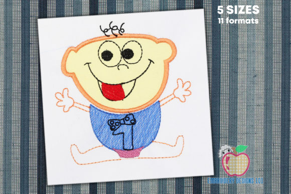 A Baby Boy with a Smiling Face Applique