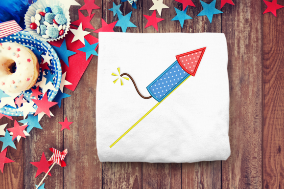 Firework Bottle Rocket Applique