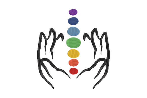 Hands Holding the 7 Chakras
