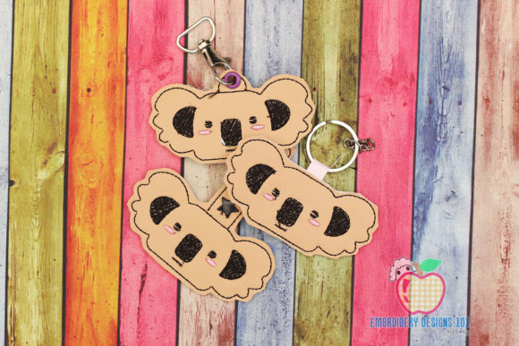 Koala Face ITH Key Fob Pattern