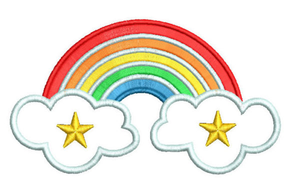 Rainbow with Clouds: A Joyful Embroidery Staple