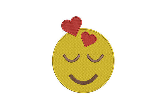 Relieved Face Emoji Embroidery Design