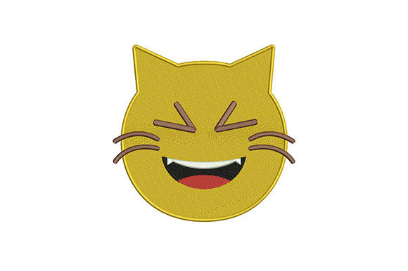 Smiling Cat Emoji: A Playful Holiday Embroidery Staple