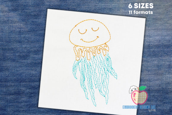 Smiling Jelly Fish Line Design