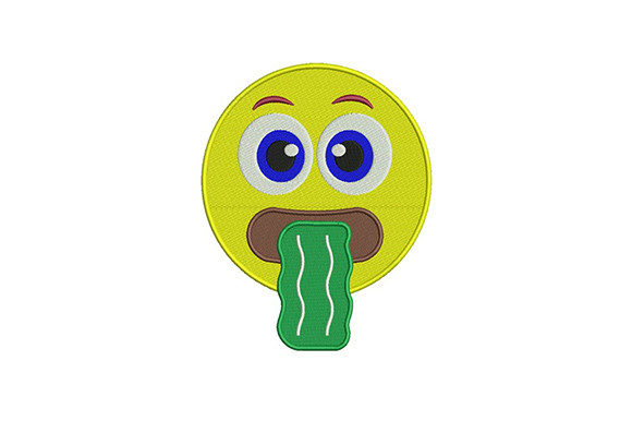Vomiting Emoji Embroidery Design